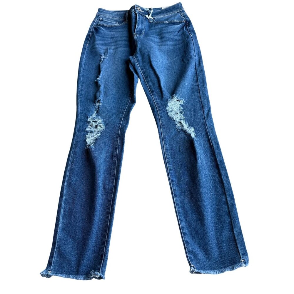 NWT California Vintage Women's Blue Distressed Ankle Size 5/27 Skinny Jeans